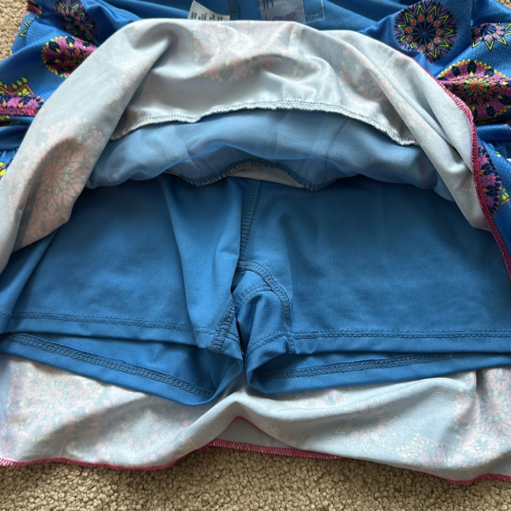 Lucky in Love Blue and Pink Patterned Skort - Picture 3 of 7